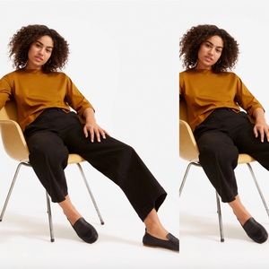 Everlane black wide leg crop pant